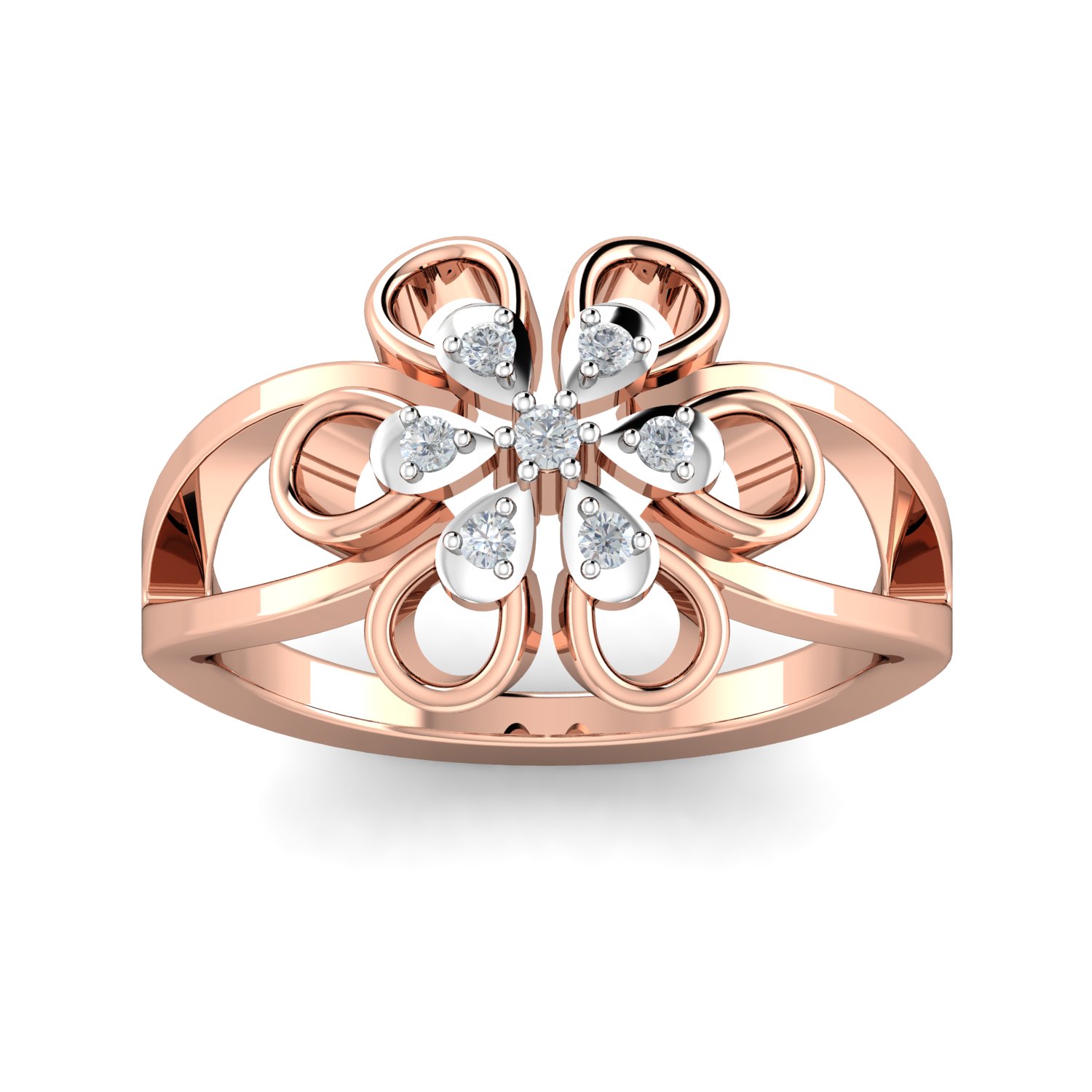 Buy quality 14kt Flower Design Diamond Finger Ring in Pune